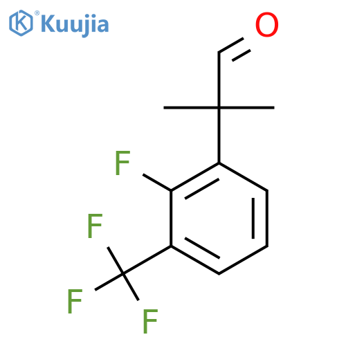 2-2-fluoro-3-(trifluoromethyl)phenyl-2-methylpropanal structure