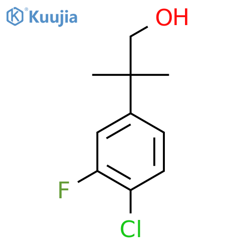 2-(4-chloro-3-fluorophenyl)-2-methylpropan-1-ol structure