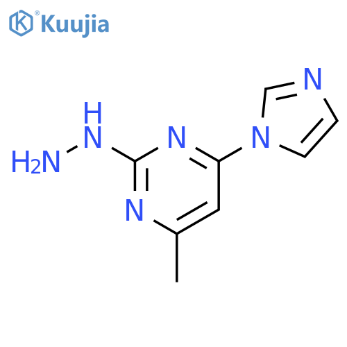 2-hydrazinyl-4-(1H-imidazol-1-yl)-6-methylpyrimidine structure