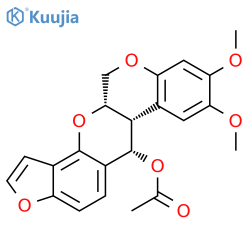 [1]Benzopyrano[3,4-b]furo[2,3-h][1]benzopyran-6-ol,6,6a,12,12a-tetrahydro-8,9-dimethoxy-, acetate, [6R-(6a,6ab,12ab)]- structure