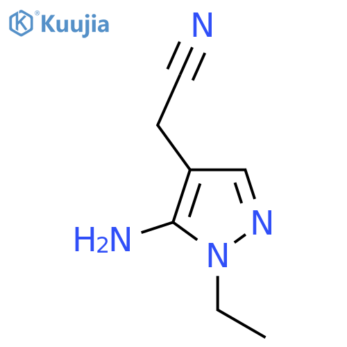 2-(5-Amino-1-ethyl-1h-pyrazol-4-yl)acetonitrile structure