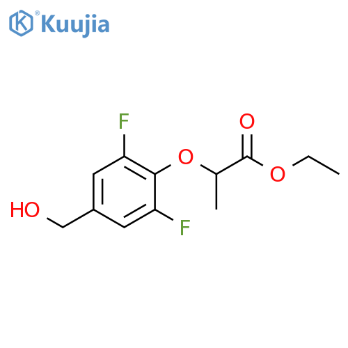 ethyl 2-2,6-difluoro-4-(hydroxymethyl)phenoxypropanoate structure