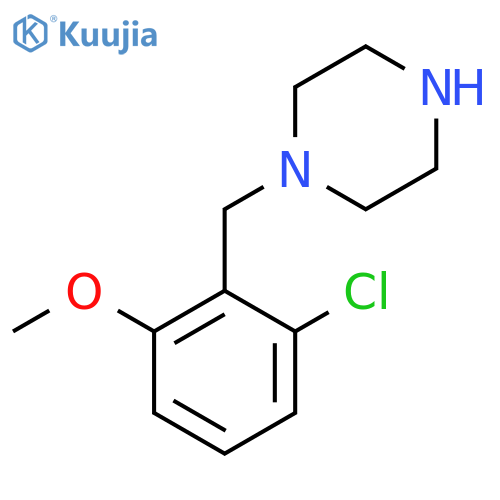 1-(2-chloro-6-methoxyphenyl)methylpiperazine structure