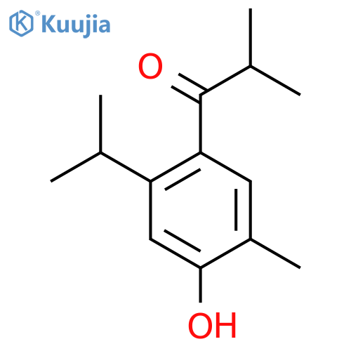 1-4-hydroxy-5-methyl-2-(propan-2-yl)phenyl-2-methylpropan-1-one structure
