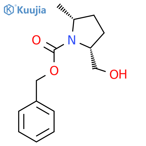 rac-benzyl (2R,5R)-2-(hydroxymethyl)-5-methylpyrrolidine-1-carboxylate structure