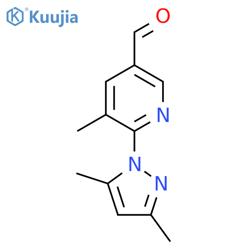 6-(3,5-dimethyl-1H-pyrazol-1-yl)-5-methylpyridine-3-carbaldehyde structure