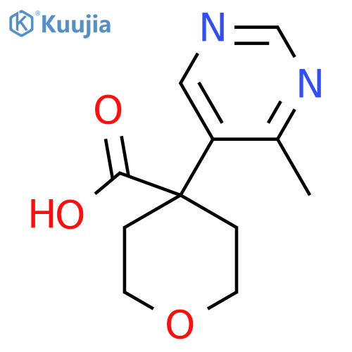 4-(4-methylpyrimidin-5-yl)oxane-4-carboxylic acid structure