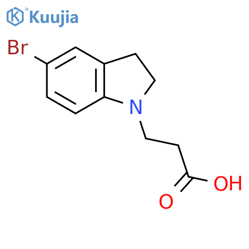 3-(5-Bromo-2,3-dihydro-1H-indol-1-yl)propanoic acid structure