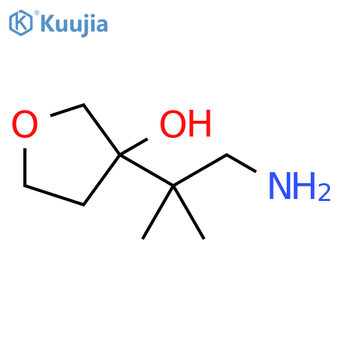 3-(1-amino-2-methylpropan-2-yl)oxolan-3-ol structure