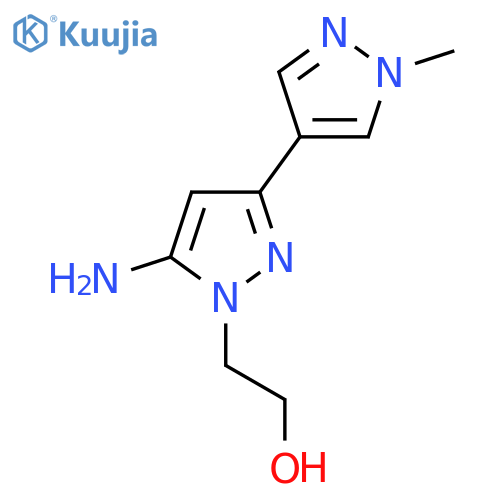 2-5-amino-3-(1-methyl-1H-pyrazol-4-yl)-1H-pyrazol-1-ylethan-1-ol structure