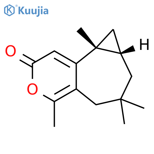 2H-Cyclopropa[3,4]cyclohepta[1,2-c]pyran-2-one, 5,6,7,7a,8,8a-hexahydro-4,6,6,8a-tetramethyl-, (7aS,8aR)- structure