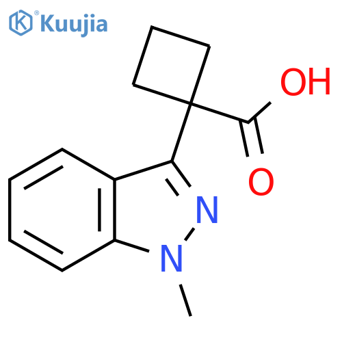 1-(1-methyl-1H-indazol-3-yl)cyclobutane-1-carboxylic acid structure