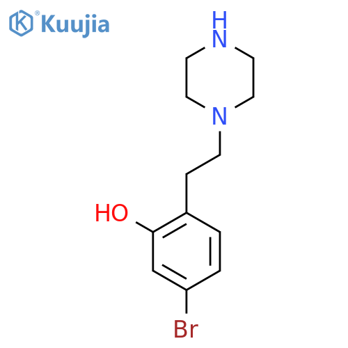 5-bromo-2-2-(piperazin-1-yl)ethylphenol structure