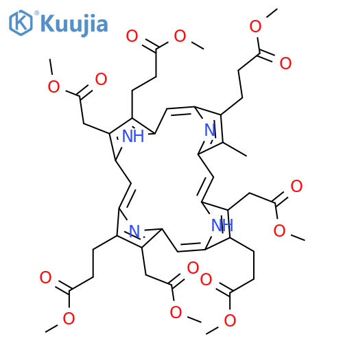 3,3',3'',3'''-(3,8,13-tris-methoxycarbonylmethyl-17-methyl-21H,23H-porphine-2,7,12,18-tetrayl)-tetrakis-propionic acid tetramethyl ester structure