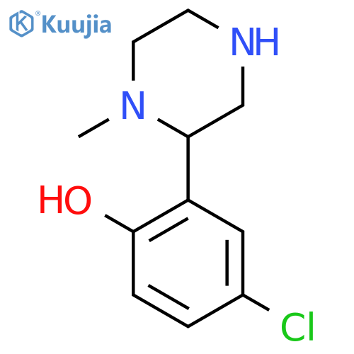 4-chloro-2-(1-methylpiperazin-2-yl)phenol structure