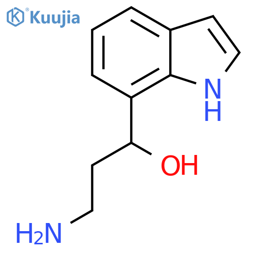3-amino-1-(1H-indol-7-yl)propan-1-ol structure