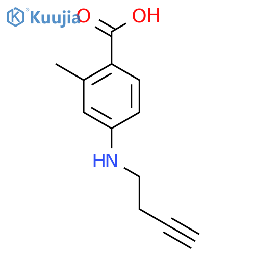 4-(but-3-yn-1-yl)amino-2-methylbenzoic acid structure