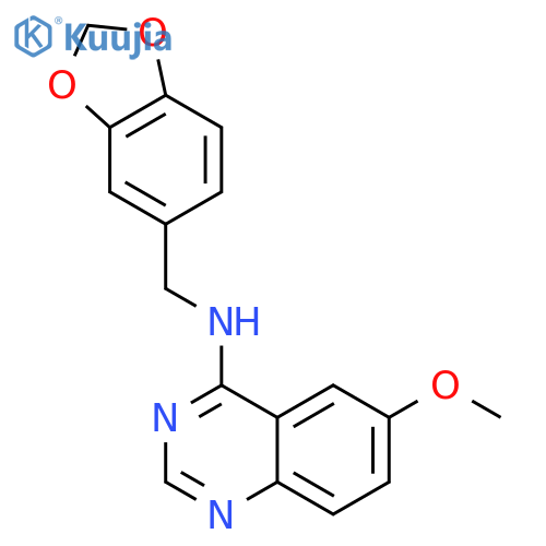 4-[[3',4'-(METHYLENEDIOXY)BENZYL]AMINO]-6-METHOXYQUINAZOLINE structure
