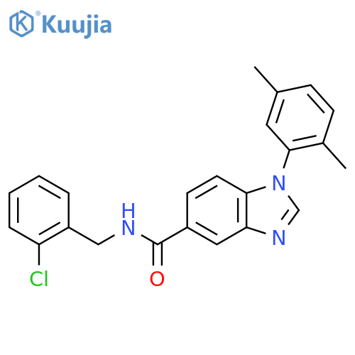 N-(2-chlorophenyl)methyl-1-(2,5-dimethylphenyl)-1H-1,3-benzodiazole-5-carboxamide structure