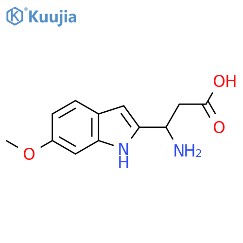 3-amino-3-(6-methoxy-1H-indol-2-yl)propanoic acid structure