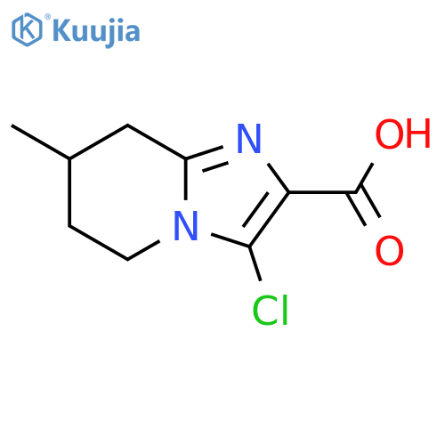 3-chloro-7-methyl-5H,6H,7H,8H-imidazo1,2-apyridine-2-carboxylic acid structure
