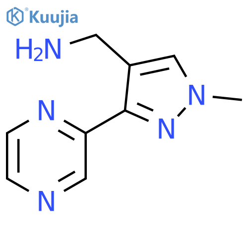 (1-methyl-3-(pyrazin-2-yl)-1H-pyrazol-4-yl)methanamine structure