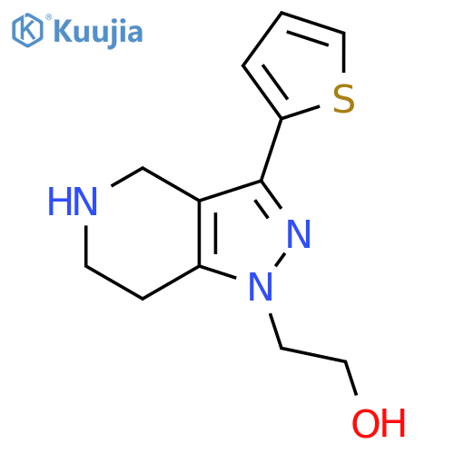 2-(3-(Thiophen-2-yl)-4,5,6,7-tetrahydro-1H-pyrazolo[4,3-c]pyridin-1-yl)ethan-1-ol structure