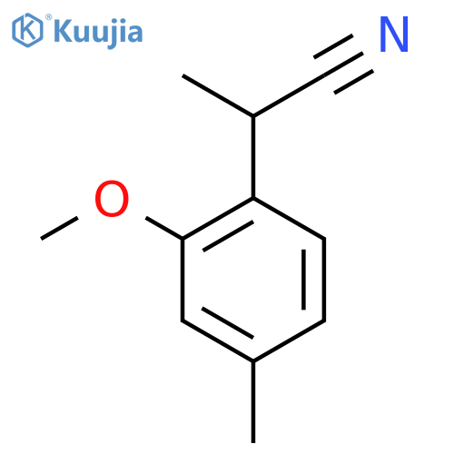 2-(2-methoxy-4-methylphenyl)propanenitrile structure