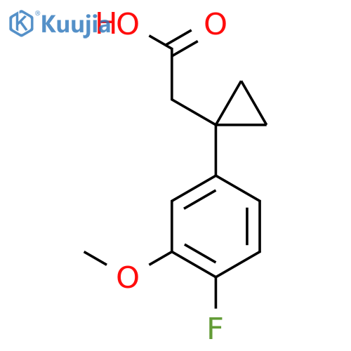 2-1-(4-fluoro-3-methoxyphenyl)cyclopropylacetic acid structure