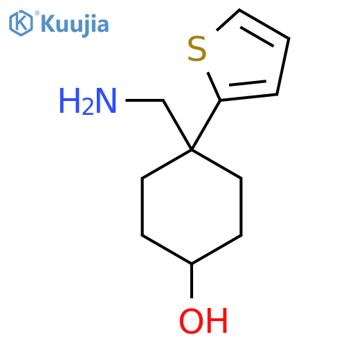 4-(aminomethyl)-4-(thiophen-2-yl)cyclohexan-1-ol structure