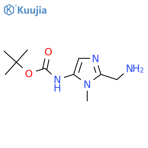 tert-butyl N-2-(aminomethyl)-1-methyl-1H-imidazol-5-ylcarbamate structure