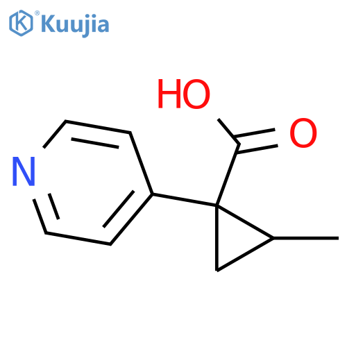 2-Methyl-1-(pyridin-4-yl)cyclopropane-1-carboxylic acid structure