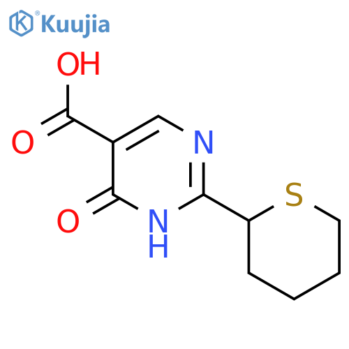 6-oxo-2-(thian-2-yl)-1H-pyrimidine-5-carboxylic acid structure