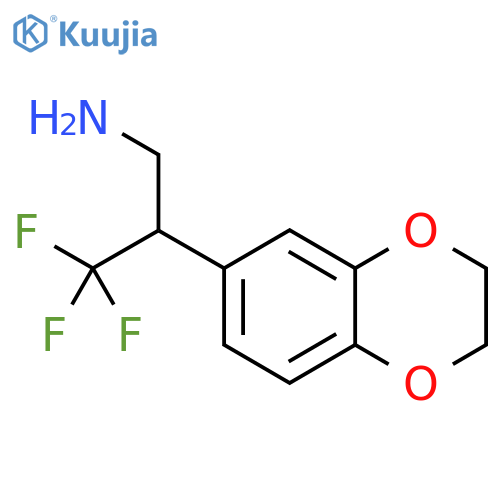 2-(2,3-dihydro-1,4-benzodioxin-6-yl)-3,3,3-trifluoropropan-1-amine structure