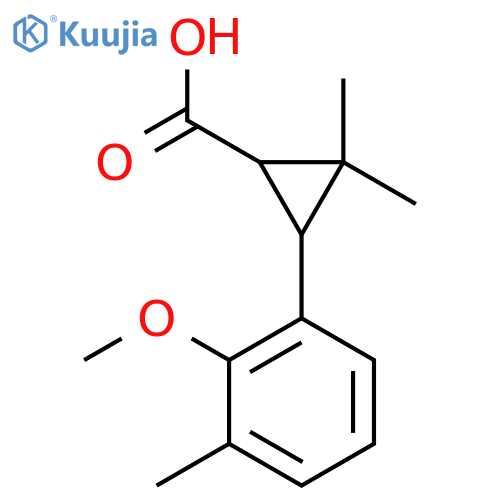 3-(2-Methoxy-3-methylphenyl)-2,2-dimethylcyclopropane-1-carboxylic acid structure