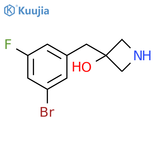 3-(3-bromo-5-fluorophenyl)methylazetidin-3-ol structure