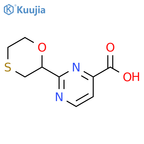 4-Pyrimidinecarboxylic acid, 2-(1,4-oxathian-2-yl)- structure