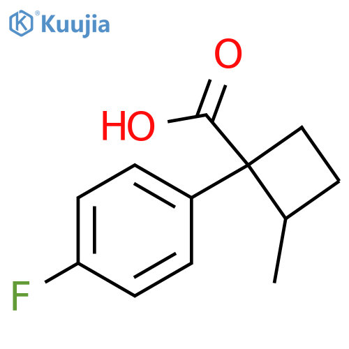1-(4-fluorophenyl)-2-methylcyclobutane-1-carboxylic acid structure