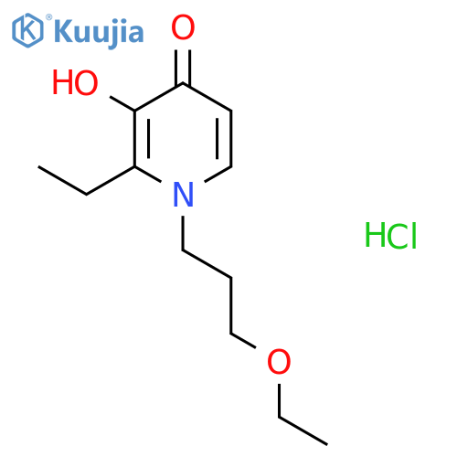 4(1H)-Pyridinone, 1-(3-ethoxypropyl)-2-ethyl-3-hydroxy-, hydrochloride structure