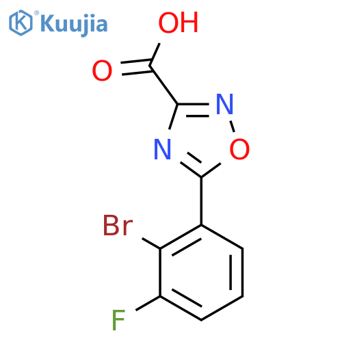 5-(2-bromo-3-fluorophenyl)-1,2,4-oxadiazole-3-carboxylic acid structure