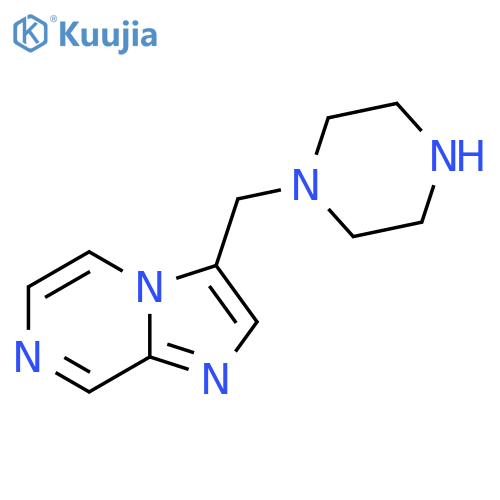1-({imidazo1,2-apyrazin-3-yl}methyl)piperazine structure