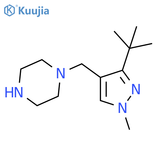 1-(3-tert-butyl-1-methyl-1H-pyrazol-4-yl)methylpiperazine structure