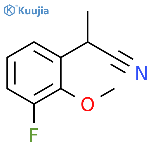 2-(3-fluoro-2-methoxyphenyl)propanenitrile structure