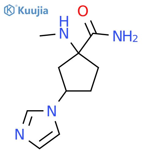 3-(1H-imidazol-1-yl)-1-(methylamino)cyclopentane-1-carboxamide structure