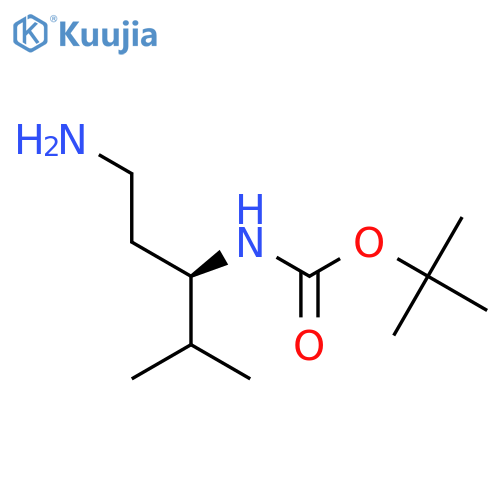 tert-butyl N-(1-amino-4-methylpentan-3-yl)carbamate structure