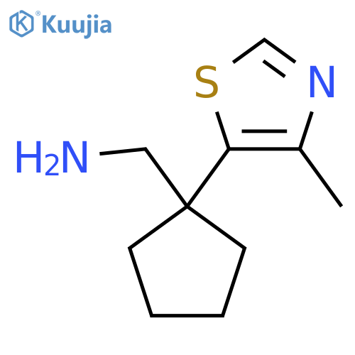 1-(4-methyl-1,3-thiazol-5-yl)cyclopentylmethanamine structure