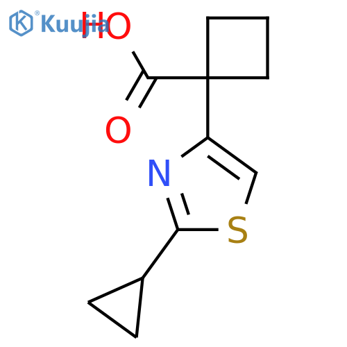 1-(2-cyclopropyl-1,3-thiazol-4-yl)cyclobutane-1-carboxylic acid structure