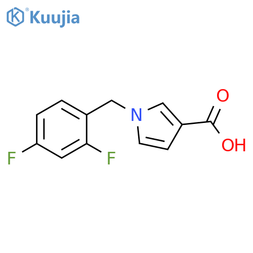 1-[(2,4-difluorophenyl)methyl]-1H-pyrrole-3-carboxylic acid structure