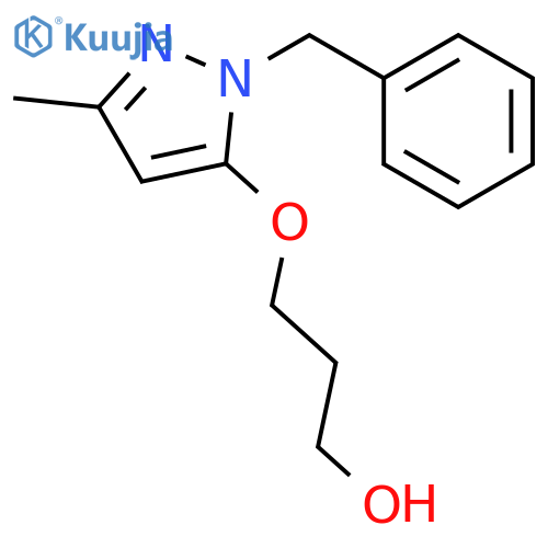 1-Propanol,3-[[3-methyl-1-(phenylmethyl)-1H-pyrazol-5-yl]oxy]- structure