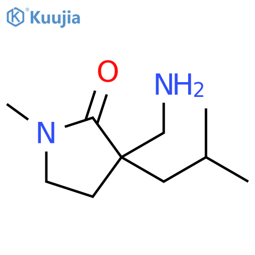2-Pyrrolidinone, 3-(aminomethyl)-1-methyl-3-(2-methylpropyl)- structure